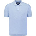 No Excess Knitted Slub Poloshirt Lichtblauw