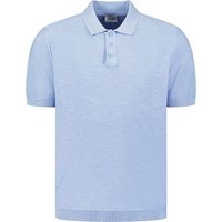 No Excess Knitted Slub Poloshirt Lichtblauw