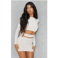 Stone Slinky Cut Out Waist Ring Detail Bodycon Dress