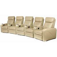 Premiere Home Cinema Seating - 5 Seater Beige