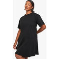 Plus Hanky Hem T-Shirt Dress, Negro