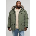 Parka Plus Con Capucha Ártica De Pelo Sintético, Verde
