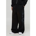 Extreme Wide Leg Graphic Washed Joggers, Negro