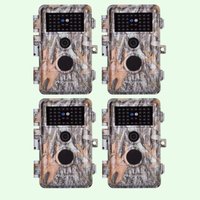 Pack x4 Caméras Animaux Nocturne Vision 64MP HD1296P,Détection de Mouvement PIR de 70° Étanche IP66 et Fonction Time Lapse |A252 Gris