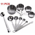 Stainless Steel Measuring Cup And Spoon Set, Luxurious Stackable Measuring Spoons, Household Tools, Kitchen Accessories | quantity: 11PCS