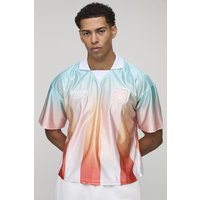 Oversized Boxy Ombre Stripe Sports Top, Naranja