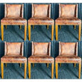 Casa Padrino Luxus Leder Esszimmer Stuhl Set Vintage Braun / Hellbraun 56 x 52 x H. 81 cm - Echtleder KÃ¼chen StÃ¼hle 6er Set - Esszimmer MÃ¶bel - Leder MÃ¶bel - Luxus MÃ¶bel - Luxus Einrichtung