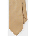 Men's Beige Herringbone Seven Fold Silk Tie  - Savile Row Company