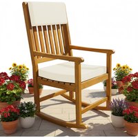 Sedia a dondolo legno acacia 107x54x76cm