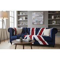 Union Jack Chesterfield 3 Seater Luxury Velvet Fabric Sofa