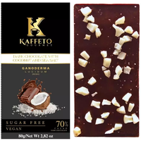 (5packs) Kaffeto Gourmet Dark Chocolate Bar with coconut and sea salt 2.82 oz