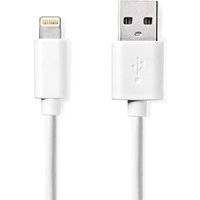 Nedis Lightning Cable | USB 2.0 | Apple Lightning 8-Pin | USB-A Male | 480 Mbps | Nickel Plated | 1.00 m | Round | PVC | White | Box