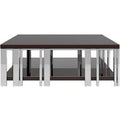 Casa Padrino luxury Art Deco coffee table dark brown / silver 120 x 120 x H. 45 cm - Noble living room table - Art Deco Furniture - Luxury Quality