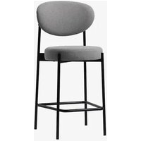 Araco Velour Barstool Grey Cotton/Linen