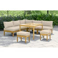 Cali 7 Seater Wooden Corner Sofa Lounge and Dining Set