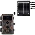 Bundle Wildkamera Wildtierkamera Jagdkamera 64MP 2304*1296p + Solarpanel-Kits 3W 8000mAh 12V/9V/6V Maximale Entfernung bis 90 Füße, 0,1s Auslöserzeit | A323