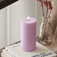LED Blockljus Ø 7,5 x 15 cm Lavendel