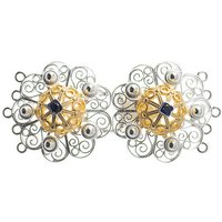 Schließe für Kropfkette 925 Silber Trachtenschmuck blau
