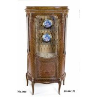 Casa Padrino Barock Wohnzimmerschrank 80 x 44 x H. 173 cm - Vitrinenschrank