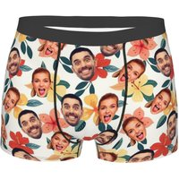 Personalized Custom Face Photo Boxer Shorts Birthday Gift For Husband 3D Print Men Underwear Panties Briefs Stretch Underpants