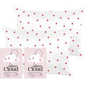 Silver Cloud Heart Print Satin Pillowcase Twinpack