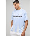 Oversized Ombre Raglan Sports Top, Azul