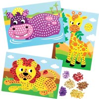 Jungle Animal Sequin Picture Kits (Pack of 4) Craft Kits