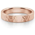 Alianza Martillada Flat 4 MM Oro Rosa 585 (14K)
