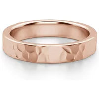 Alianza Martillada Flat 4 MM Oro Rosa 585 (14K)
