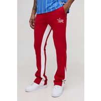Slim Fit M Star Stacked Flared Gusset Joggers, Rojo
