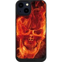 Apple iPhone 14 Handy NIVOpure black Handyhülle Hülle NIVOpure Case Schwarz Skull Totenkopf Fire