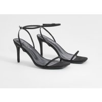 Tacones De Aguja Bajos Minimalistas De Holgura Ancha, Negro