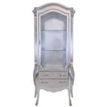 Casa Padrino Barock Vitrine Silber / Silber - Glas Vitrine MÃ¶bel Schrank