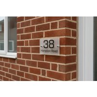 Personalised Frosted Acrylic House Sign - Modern Door Plaque, Durable Weatherproof Wall Art, 200x140mm | Wowcher