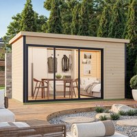 Modano – Modern houten tuinhuis met verstelbare glazen gevel en Scandinavisch design | Modano 4