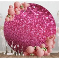 Red Glitter Bokeh Round Birthday Backdrop For Girl - Aperturee