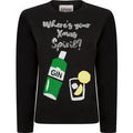 Jumpers Women's Xmas Spirit Sequinned Novelty Knitted Christmas Jumper in Jet Black – Merry Christmas / 12 - Tokyo Laundry
