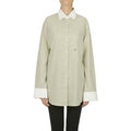 Micro checked print oversized shirt