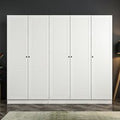 Kale H210cm Wooden Wardrobe with 5 Slatted Doors in White