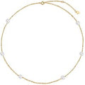 14K Gold Pearl Bead Chain Bracelet