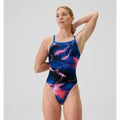 Maillot de bain Femme Club Training Turnback imprimé bleu/rose