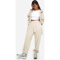 Pantalón Deportivo Oversize Con Botamanga Y Bordado Dsgn Studio, Beige