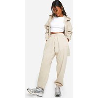 Pantalón Deportivo Oversize Con Botamanga Y Bordado Dsgn Studio, Beige