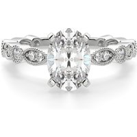 Anillo de Compromiso Corte Ovalado 0.75 ct Infinite Love Diamante de Laboratorio Platino 950