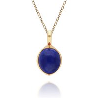 Irregular B Gem Lapis Lazuli Pendant in Gold Plated Silver