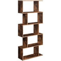 5-Tier Bookcase with Rustic Brown Finish for Living Room Bedroom or Office Freestanding Decorative Storage Shelving Unit with A