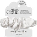 Silver Cloud Satin+ Oversized Soft Hair Scrunchie Santorini White