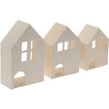 3D Holzhäuschen, 3er-Set