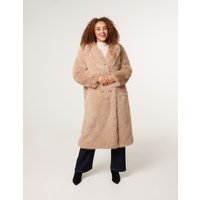 Long Fluffy Coat - S / MOCHA