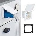 240V Mains Flush Fit Socket Splashproof 16 Amp Caravan Motorhomes RV Hook Up Socket UV-Stable Plastic Mounts Flush Trailers Part